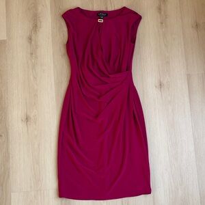 Ralph Lauren Sleeveless Magenta Midi Dress
